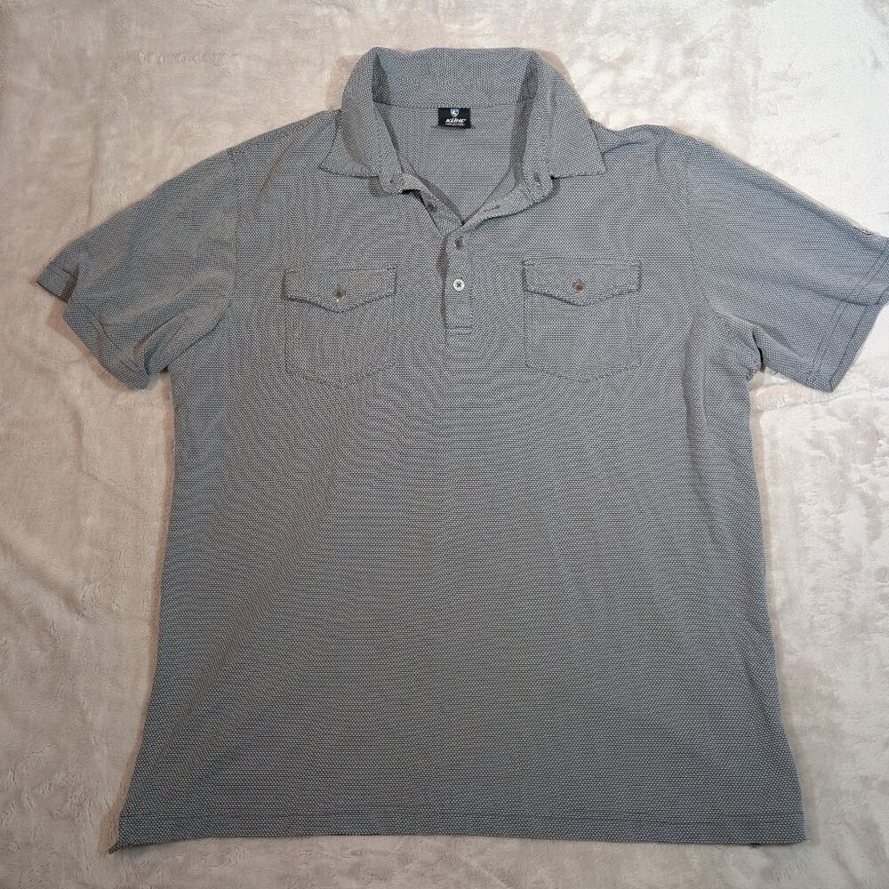 Kuhl Icelandr Polo Shirt Mens Large Gray Double Pocket Hiking Outdoor Climbing